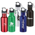 22 Oz. Wide Mouth Stainless Steel Water Bottle with Carabiner